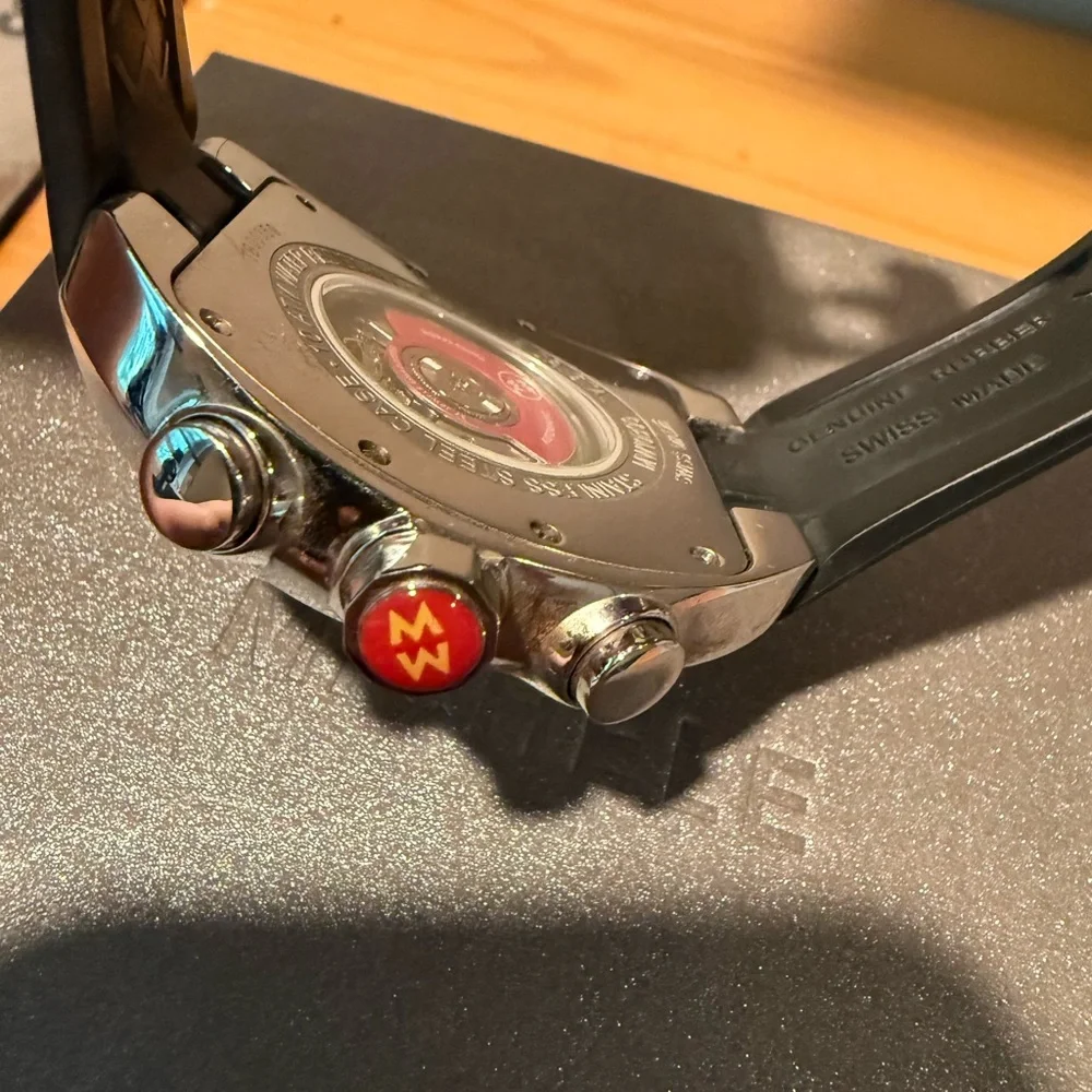 Michele White Dial Automatic Chronograph with Red Accents